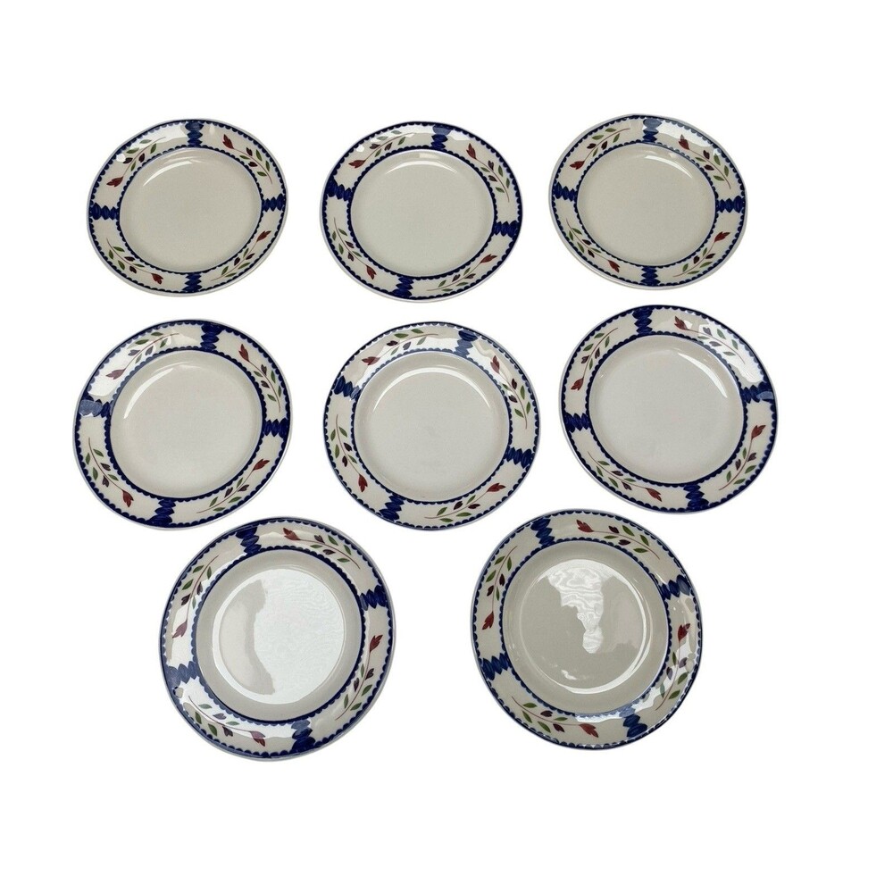 Set Of 8 Adams LANCASTER Ironstone Bread & Butter Plates Made in England EUC